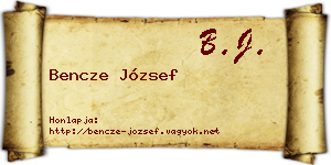 Bencze József névjegykártya