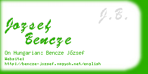 jozsef bencze business card